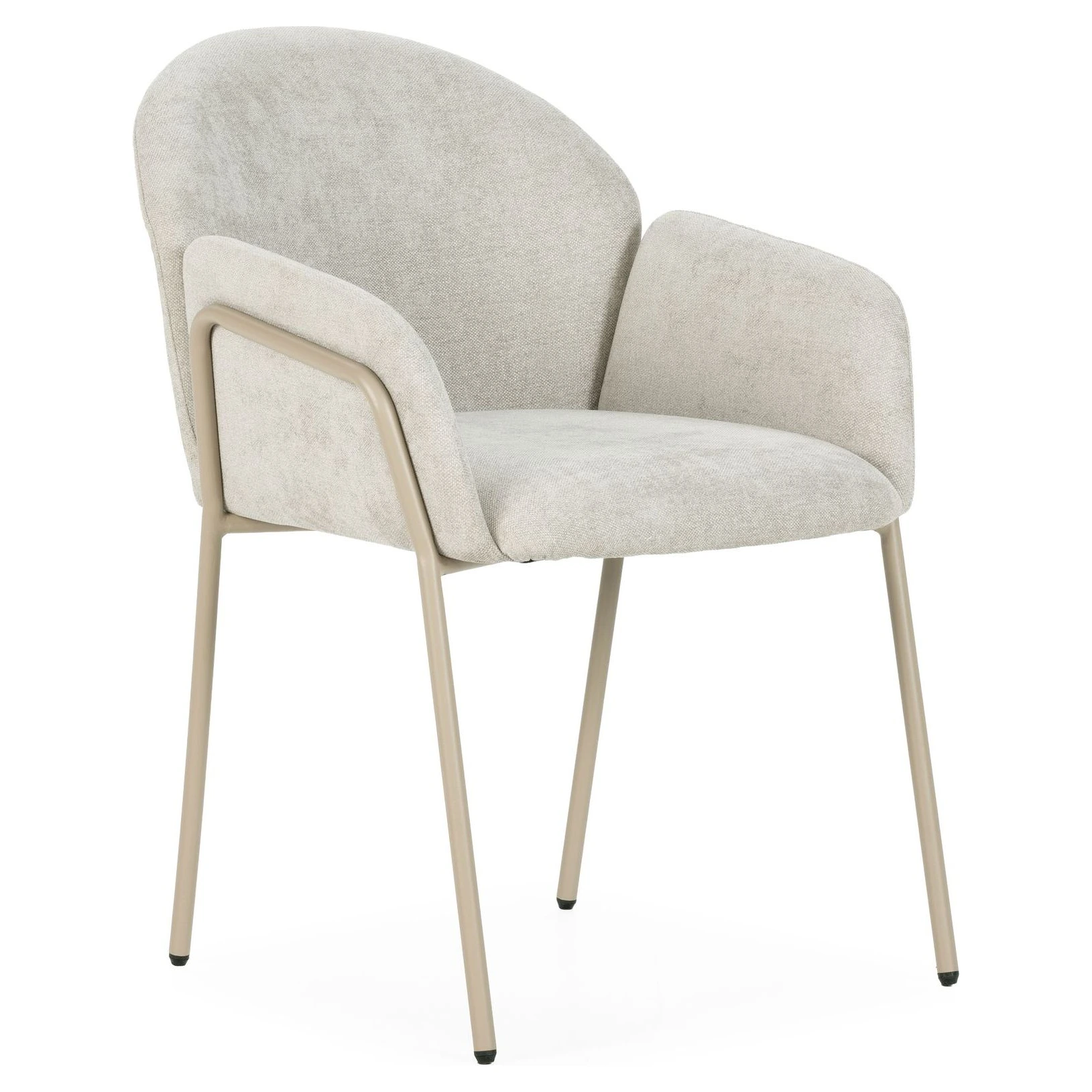 silla tapizada beige con brazos