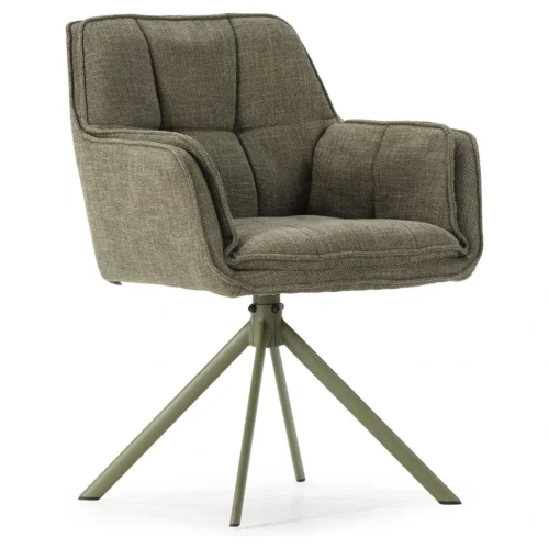 sillon giratorio verde tela