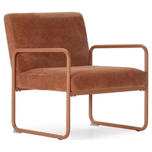 sillon tapizado terracota metal
