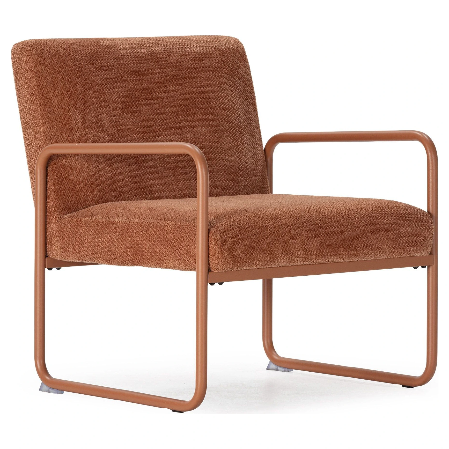 sillon tapizado terracota metal