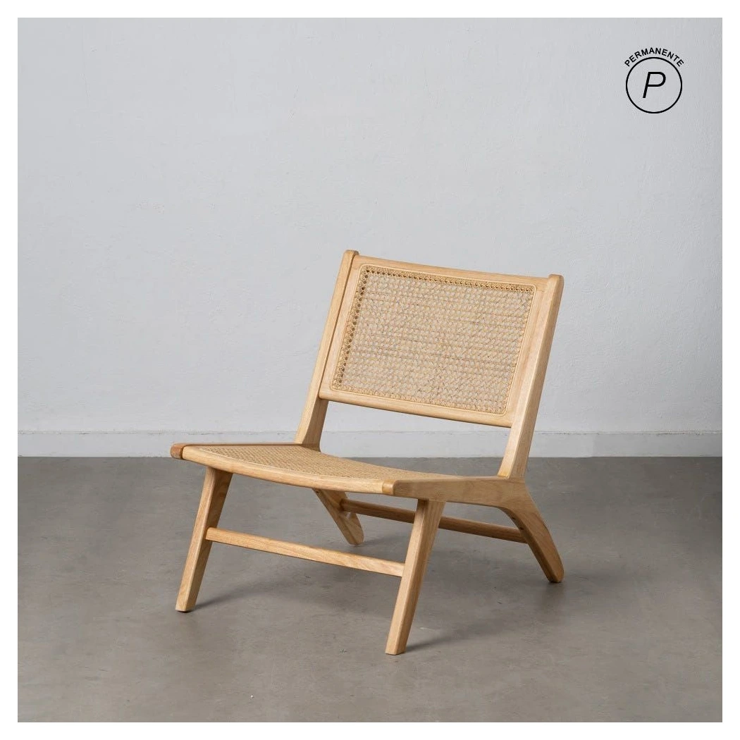 sillon bajo de madera y ratan
