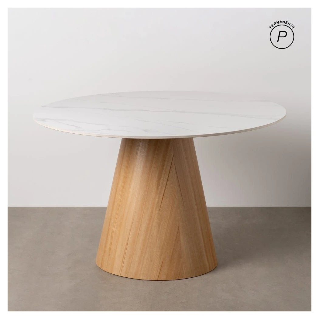 MESA COMEDOR BLANCO-NATURAL 120 X