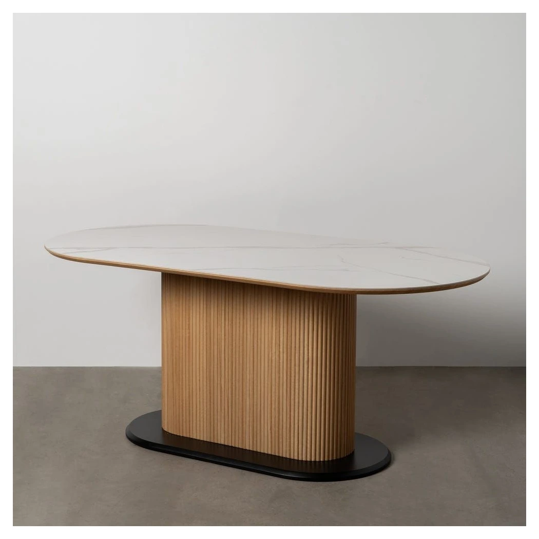 MESA COMEDOR BLANCO-NATURAL 180 X