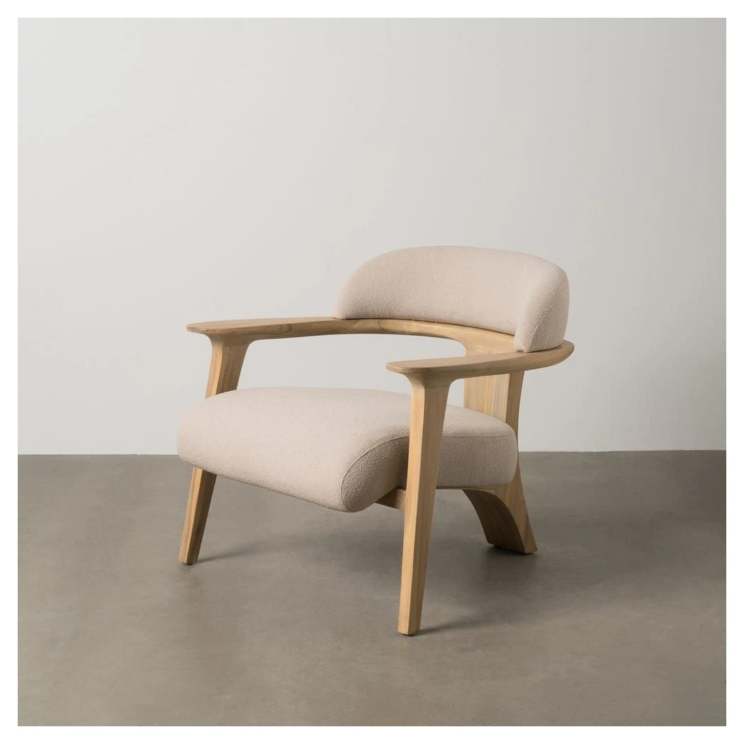 sillón de teca tapizado