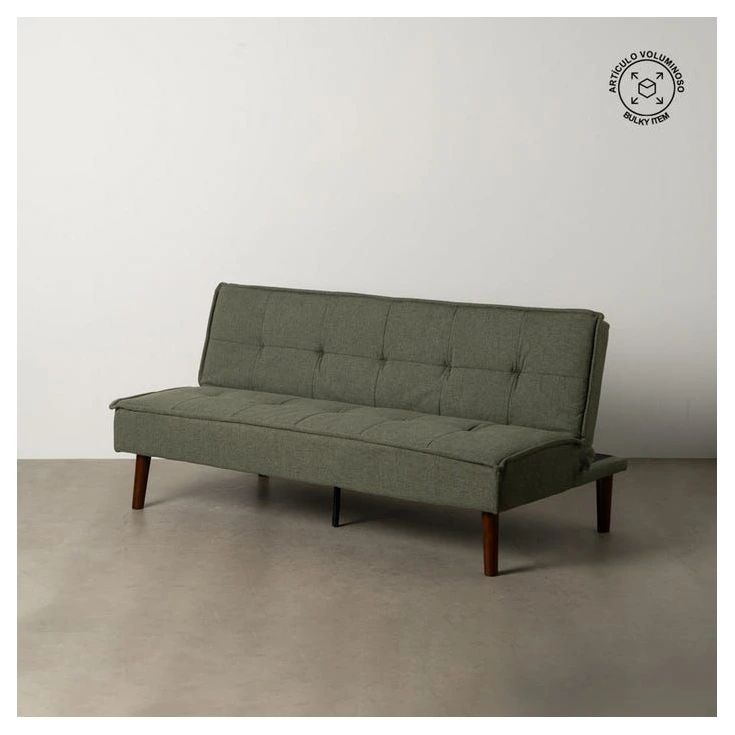 sofá cama de chenilla verde