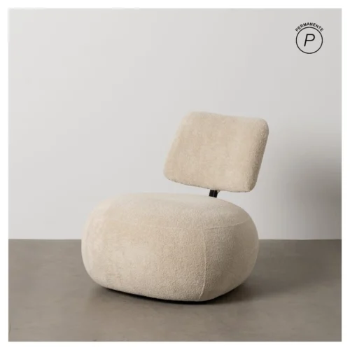 sillon bajo tapizado beige