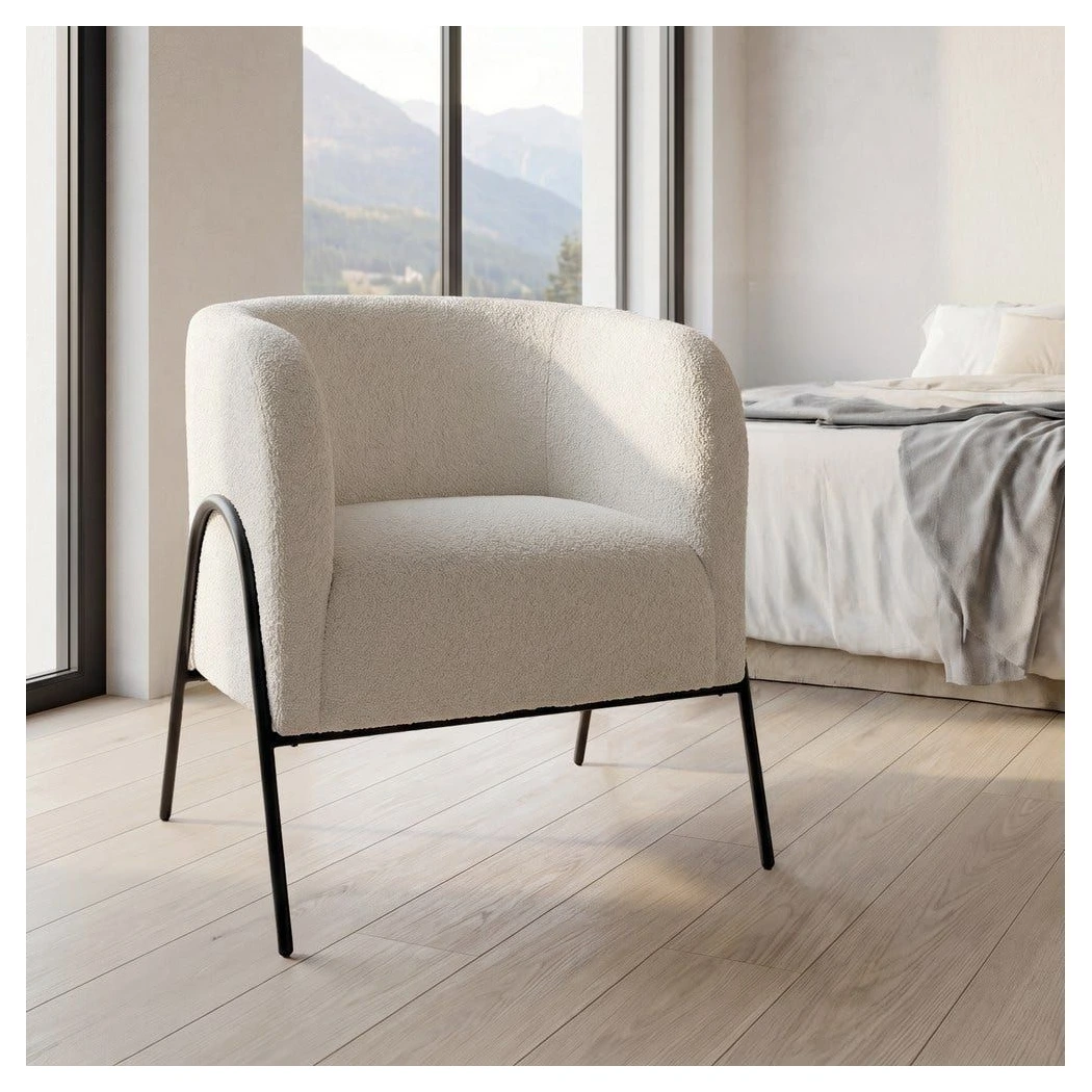 sillon borreguito blanco patas metal