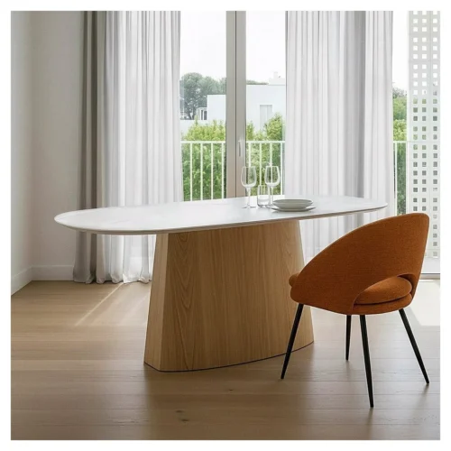 mesa comedor ovalada ceramica