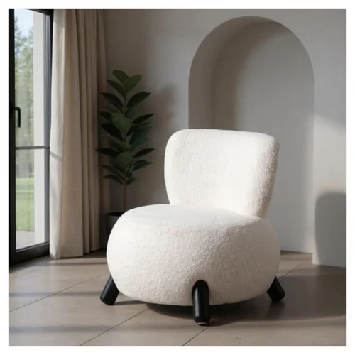 sillon tapizado blanco borreguito