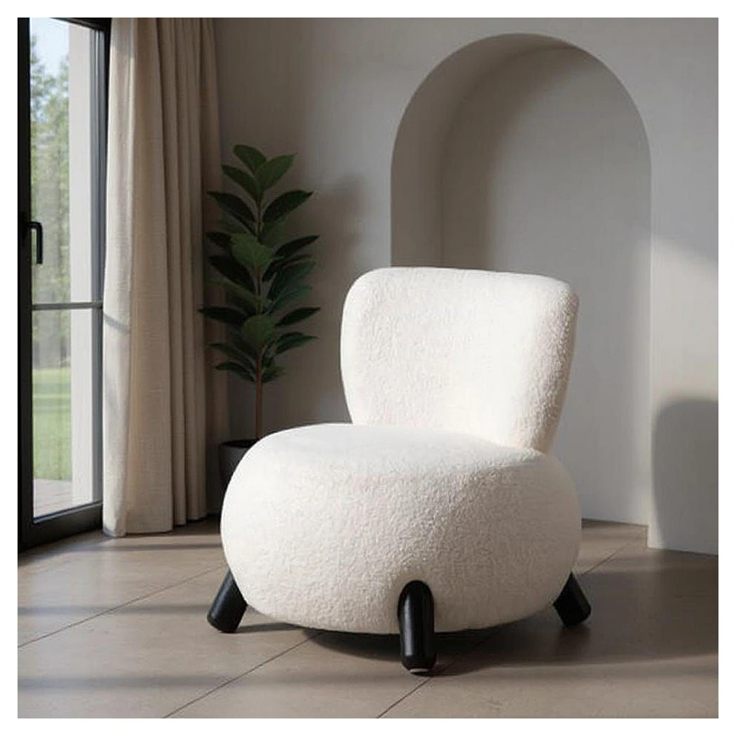sillon tapizado blanco borreguito