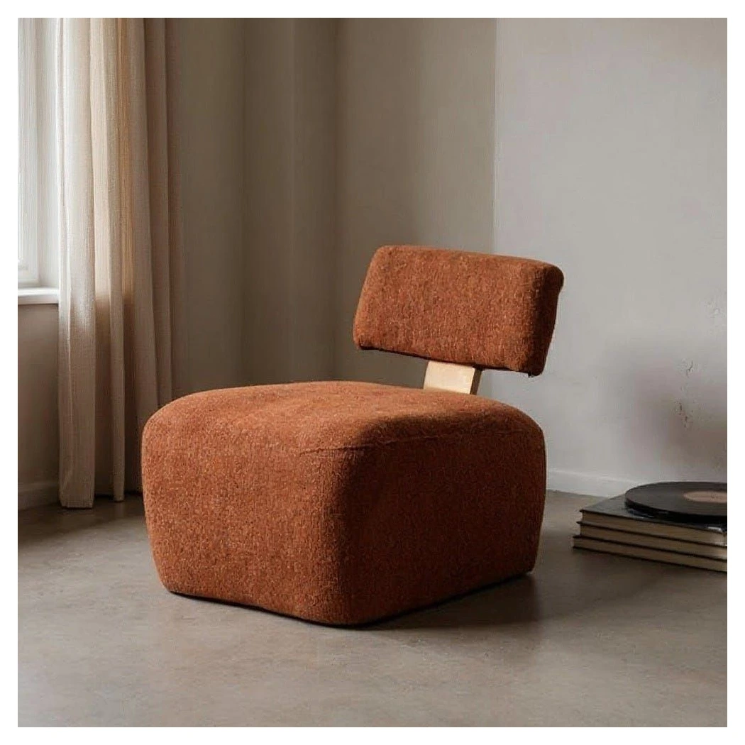 sillón tapizado teja jaspeado