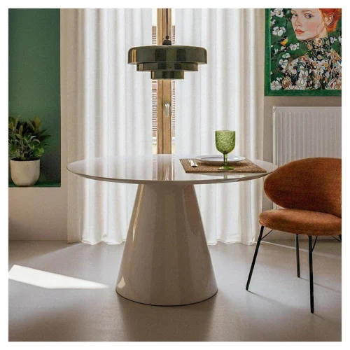 mesa comedor redonda taupe