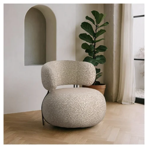 sillón tapizado beige