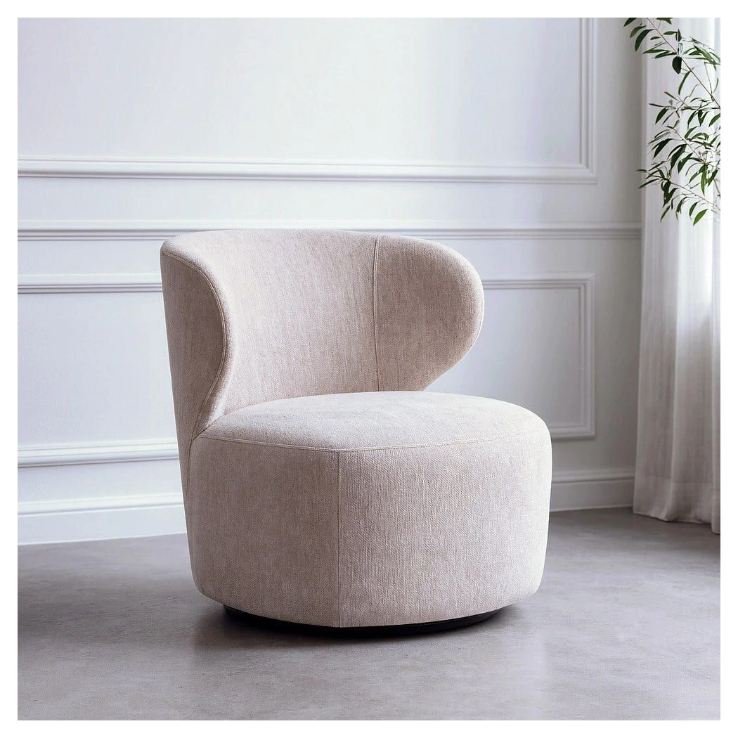 sillon giratorio tapizado beige