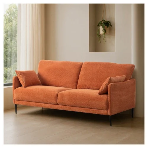 sofa de tres plazas terracota