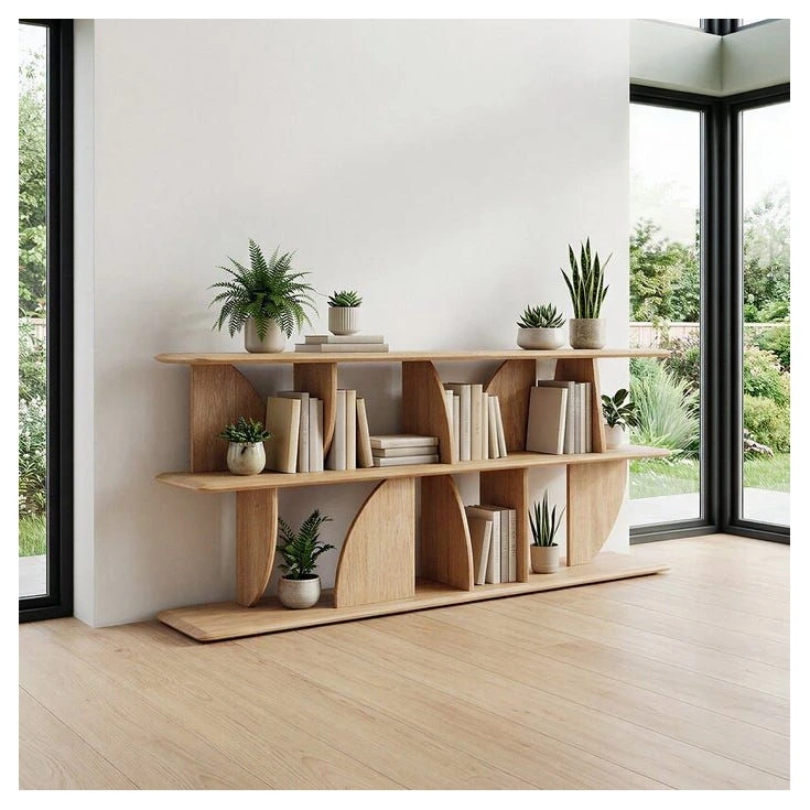 estantería baja de madera