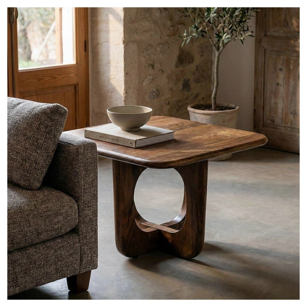mesa de centro cuadrada madera