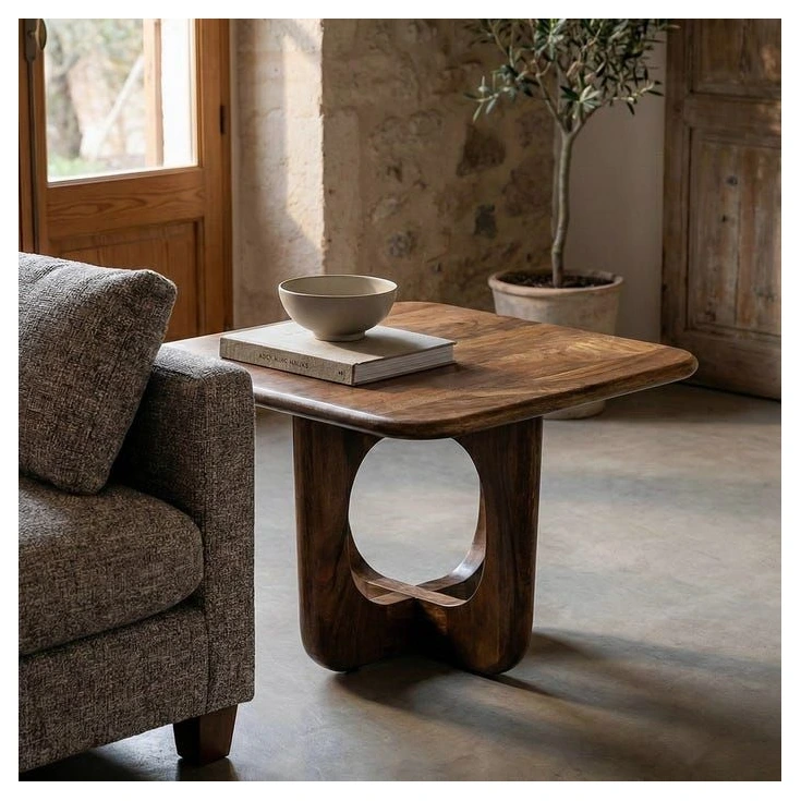 mesa centro cuadrada madera mango