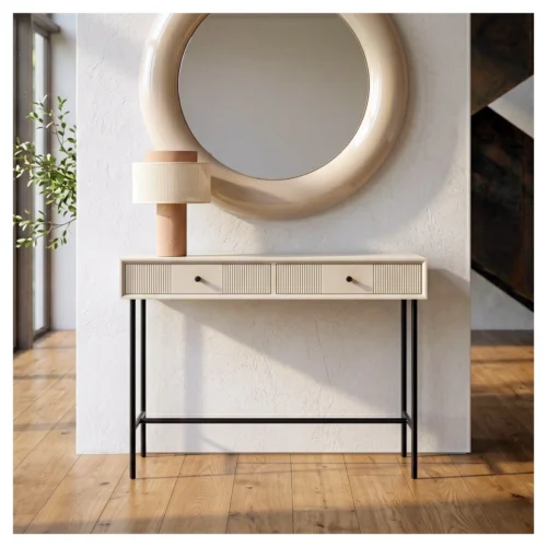 consola recibidor crema