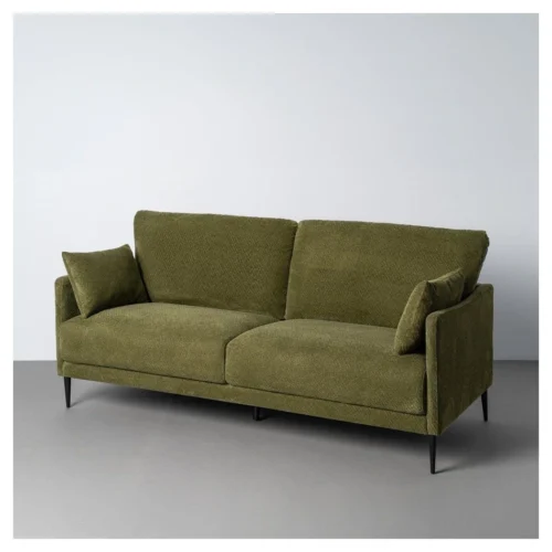sofa tapizado verde salon