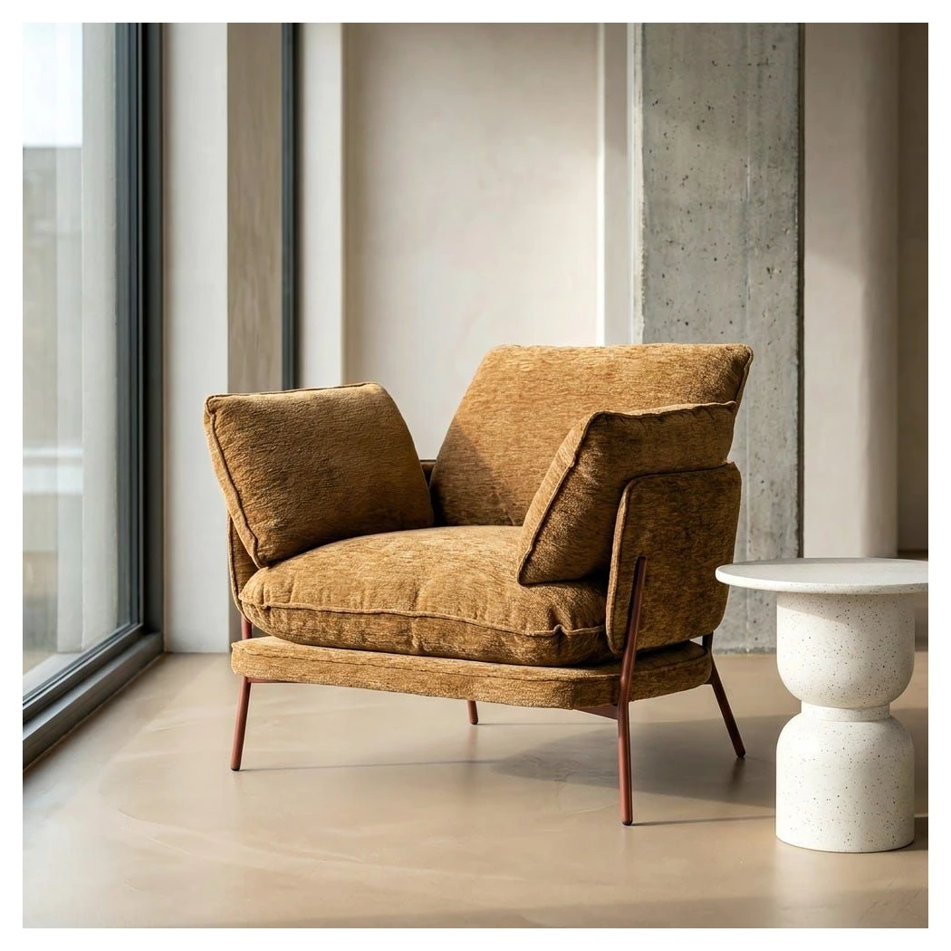 sillon tapizado marron claro