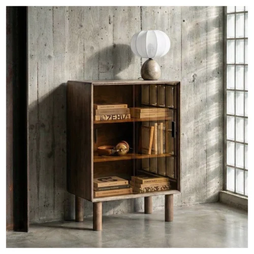 vitrina baja de madera