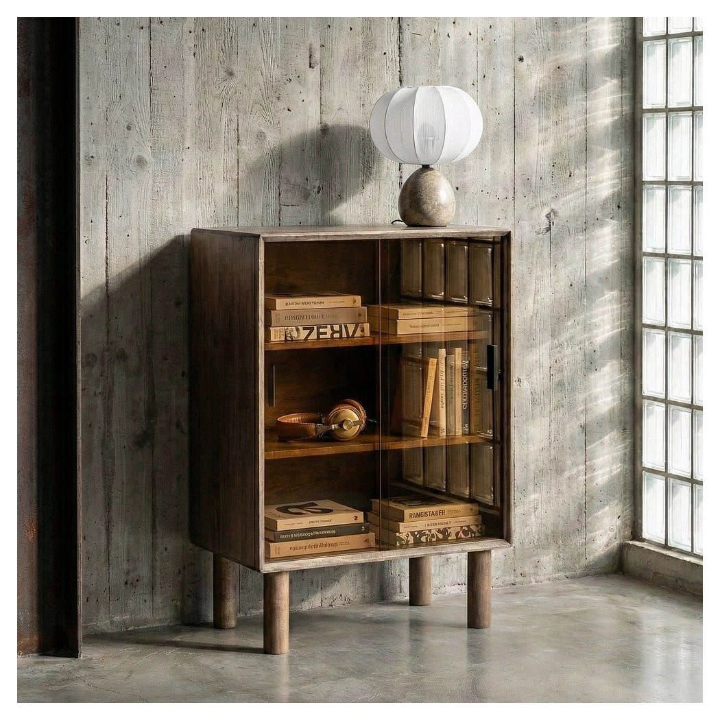 vitrina baja de madera