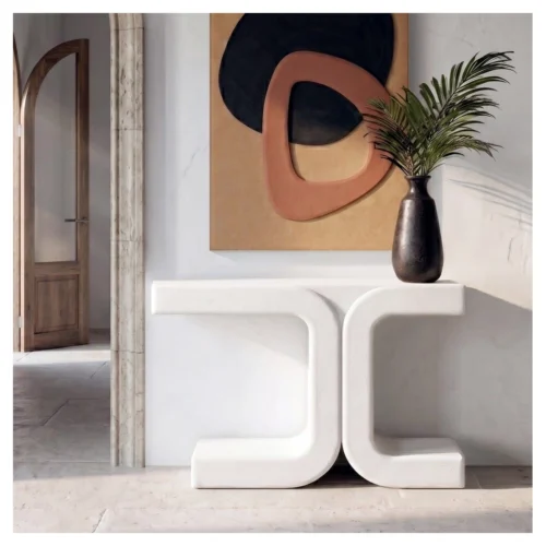 consola recibidor blanca moderna