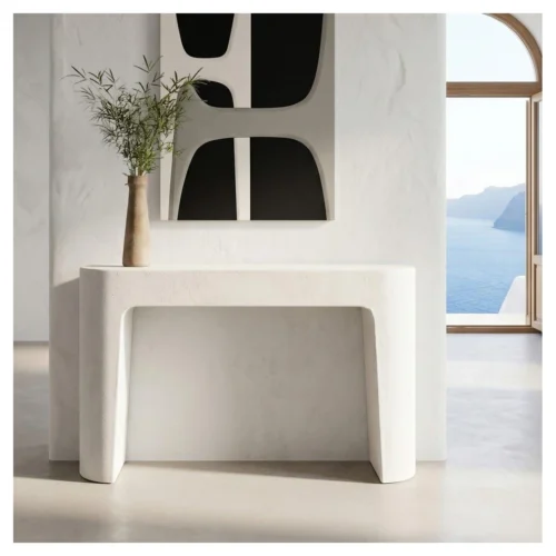 consola blanca acabado poroso