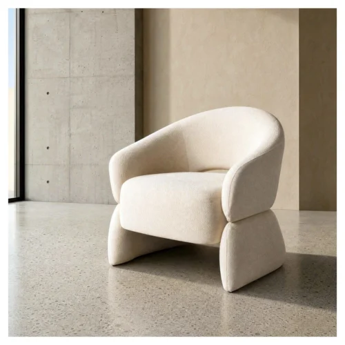 sillón tapizado crema