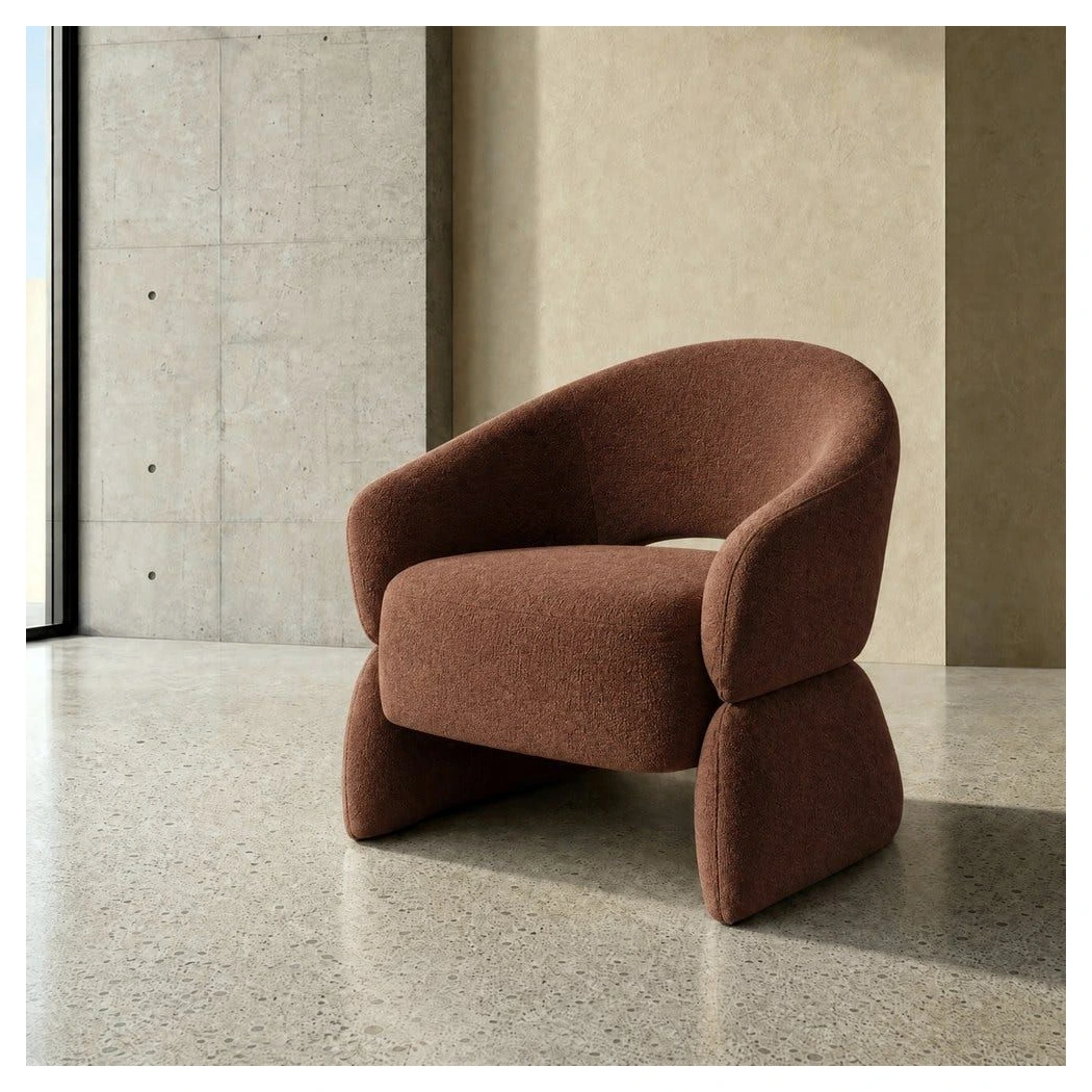 sillon tapizado chocolate borreguito