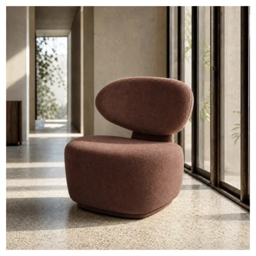 sillon tapizado marron chocolate