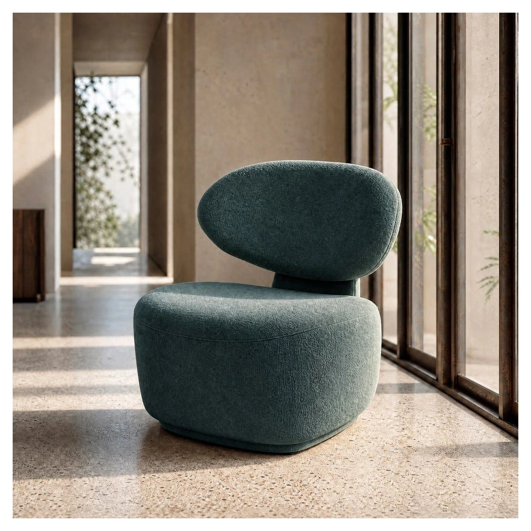 sillon tapizado verde azulado