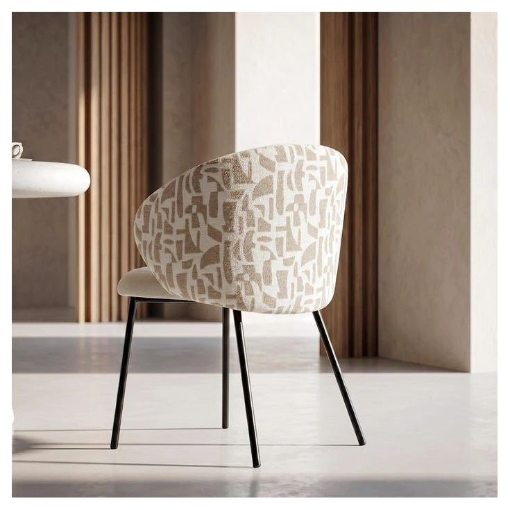 silla tapizada con estampado