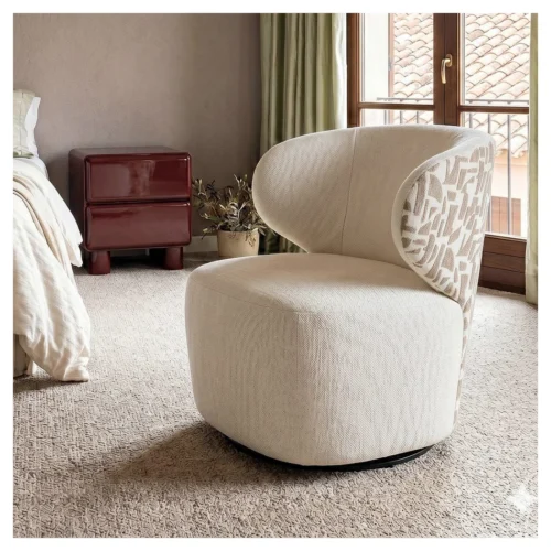 sillon giratorio crema beige
