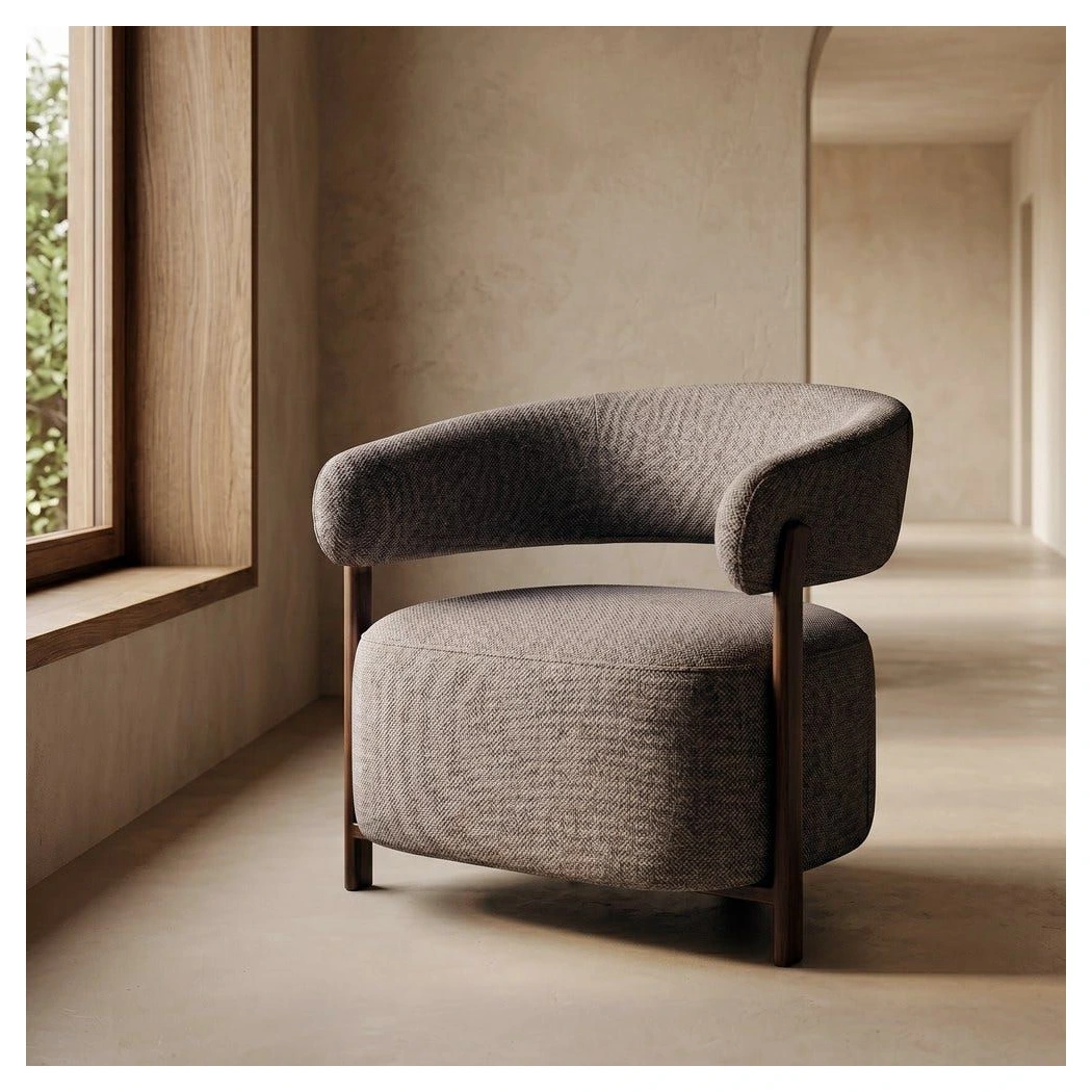 sillon tapizado diseño curvo