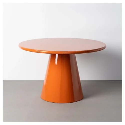 mesa comedor redonda naranja
