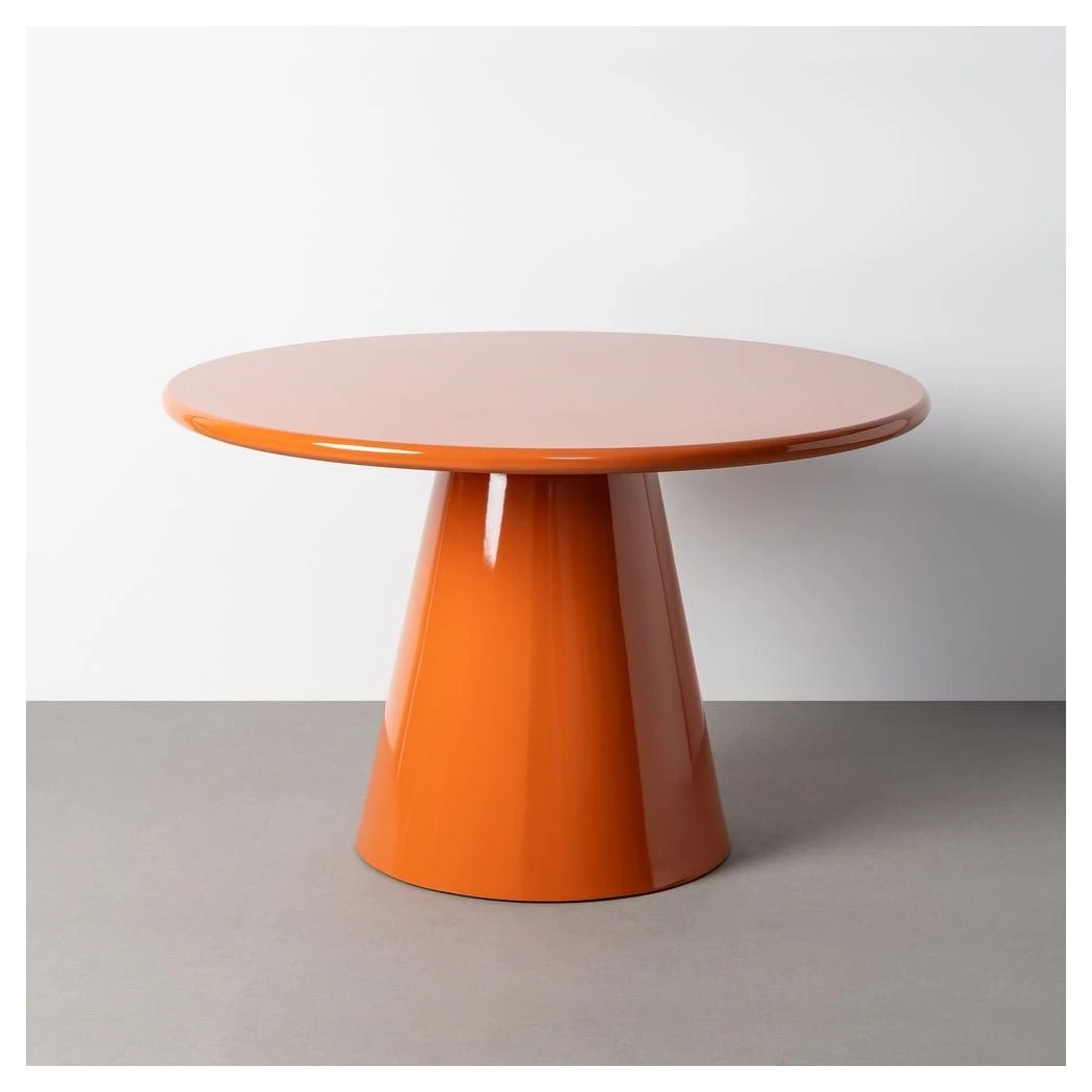 mesa comedor redonda naranja