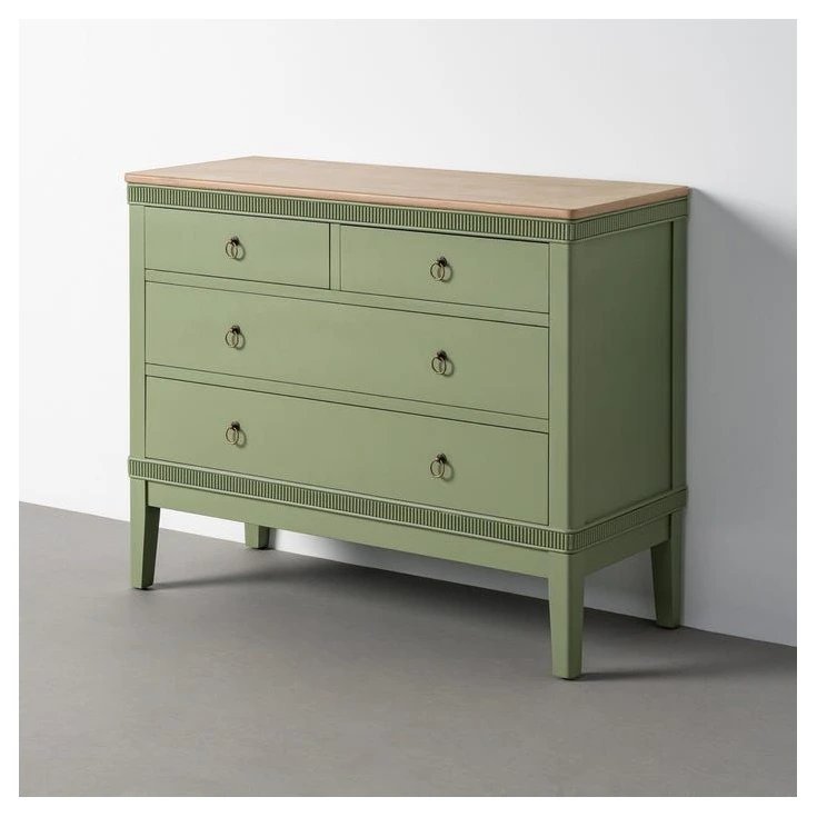 comoda de madera verde