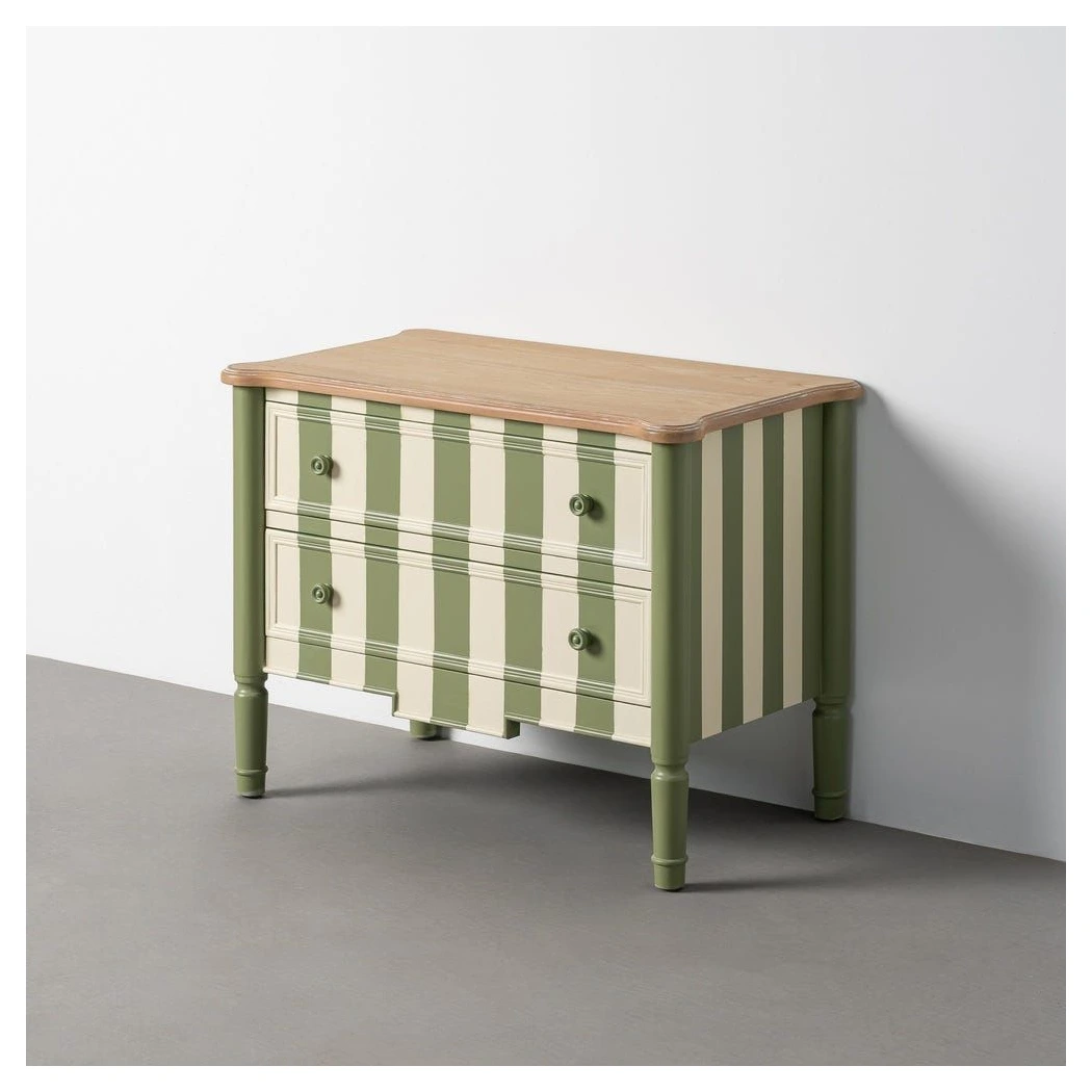mueble auxiliar a rayas verdes