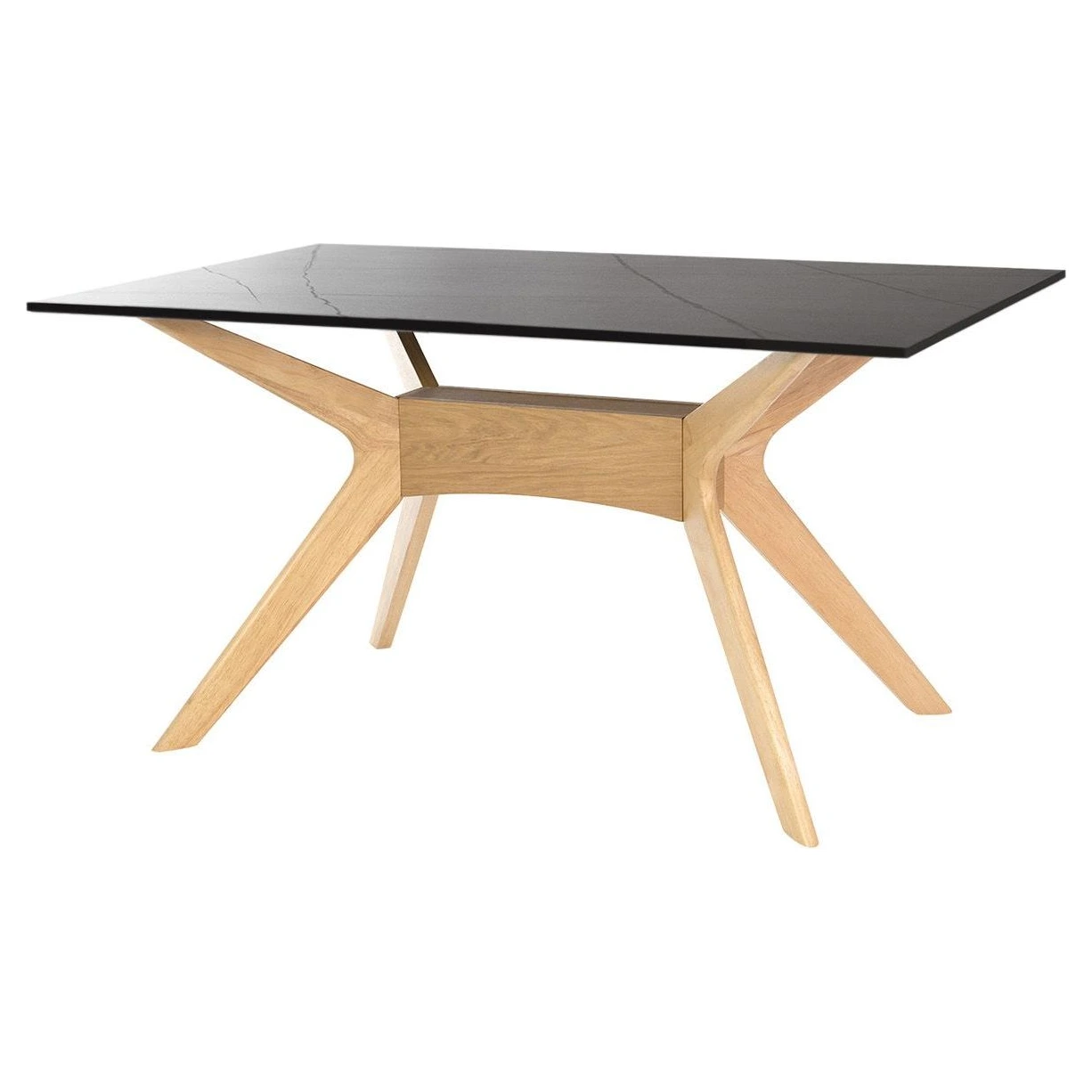 mesa comedor porcelanico negro roble