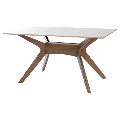 mesa comedor eloise porcelanico nogal