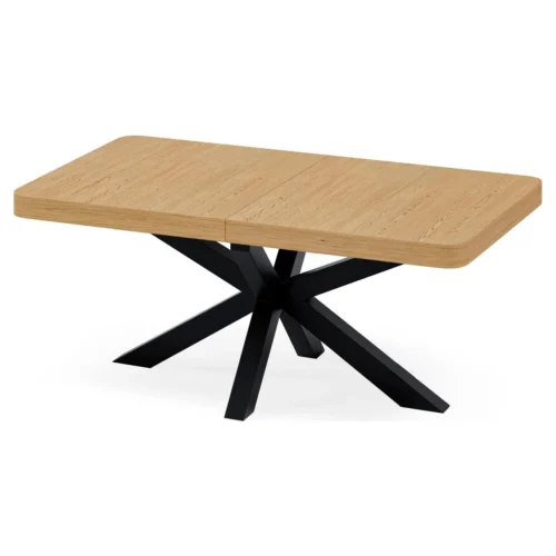 mesa extensible roble patas negras
