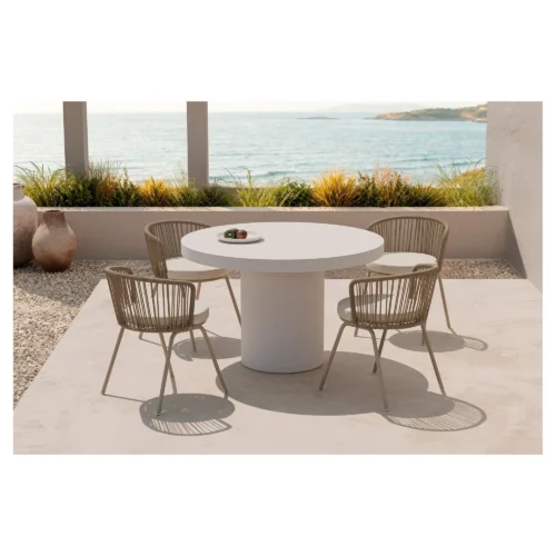 mesa redonda cemento blanco thelma