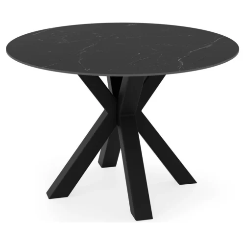 mesa redonda porcelanico negro fiorella