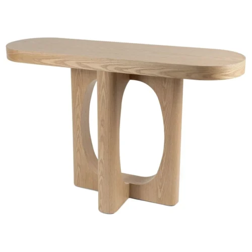 consola de roble laysa ovalada