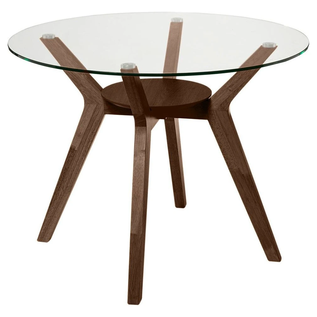 Mesa fija SABRINE cristal/nogal