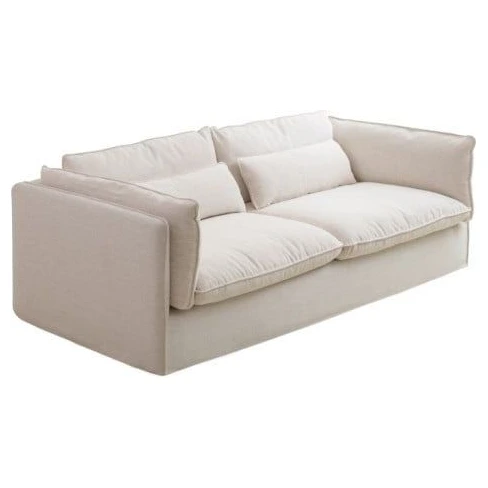 sofa acolchado blanco roto