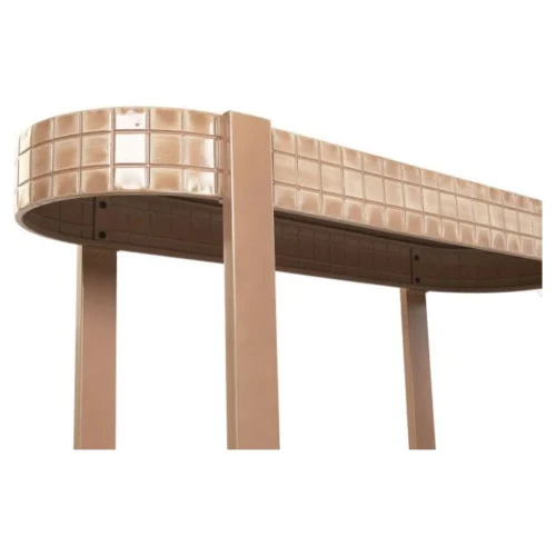 consola metal cristal bronce mosaico