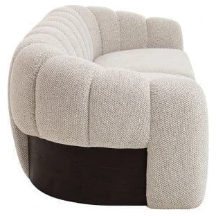 sofa curvo tapizado crema